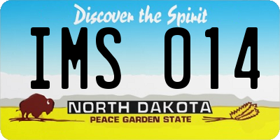 ND license plate IMS014