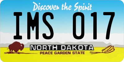ND license plate IMS017
