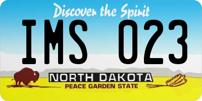 ND license plate IMS023