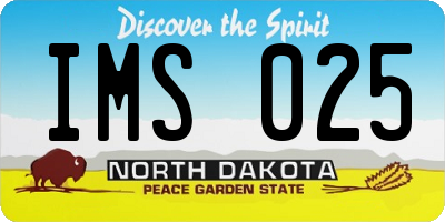 ND license plate IMS025