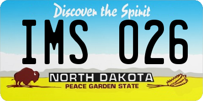 ND license plate IMS026