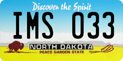 ND license plate IMS033