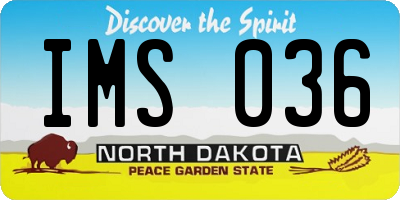 ND license plate IMS036