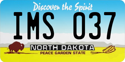ND license plate IMS037