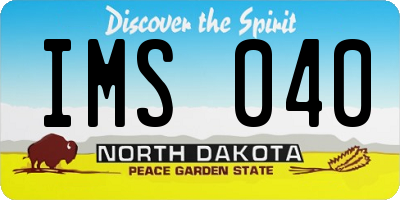 ND license plate IMS040
