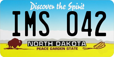 ND license plate IMS042