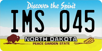 ND license plate IMS045