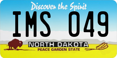ND license plate IMS049