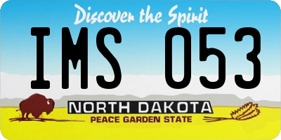 ND license plate IMS053