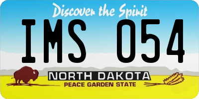 ND license plate IMS054
