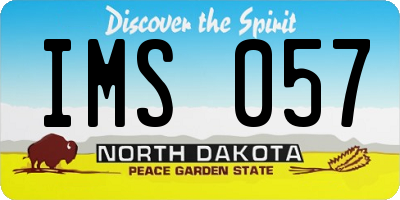 ND license plate IMS057