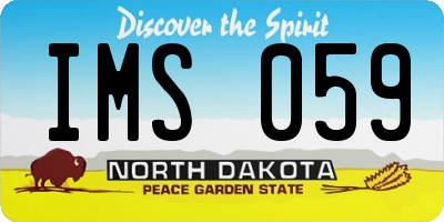 ND license plate IMS059