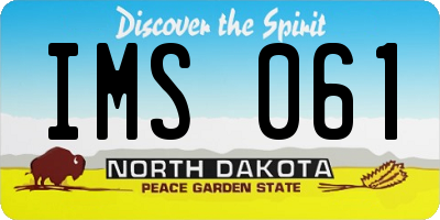 ND license plate IMS061
