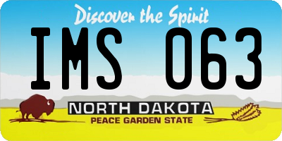 ND license plate IMS063