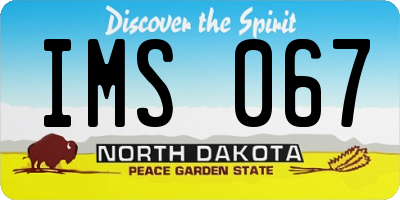 ND license plate IMS067