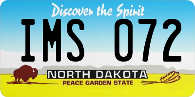 ND license plate IMS072