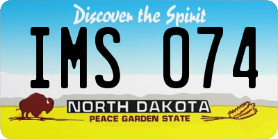 ND license plate IMS074