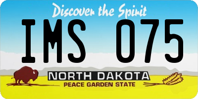 ND license plate IMS075