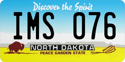 ND license plate IMS076