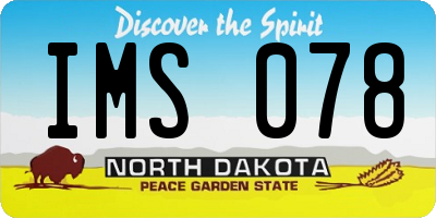 ND license plate IMS078