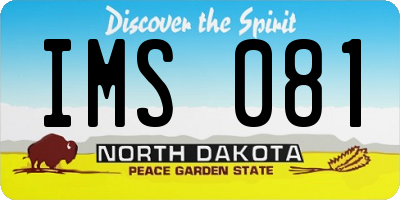 ND license plate IMS081