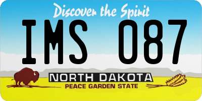 ND license plate IMS087