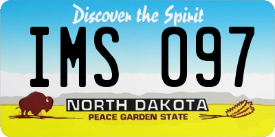 ND license plate IMS097