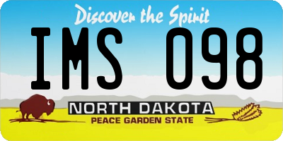 ND license plate IMS098