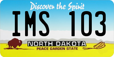 ND license plate IMS103
