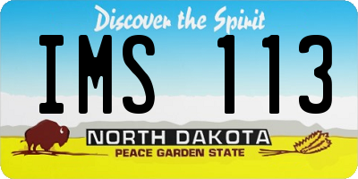 ND license plate IMS113
