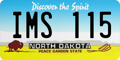 ND license plate IMS115