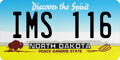 ND license plate IMS116
