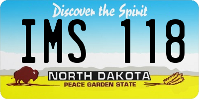 ND license plate IMS118