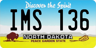 ND license plate IMS136