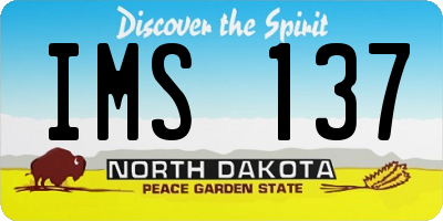 ND license plate IMS137