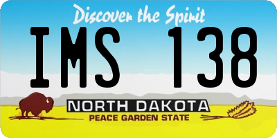 ND license plate IMS138