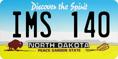 ND license plate IMS140