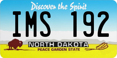 ND license plate IMS192