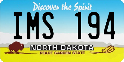ND license plate IMS194