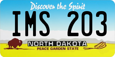 ND license plate IMS203