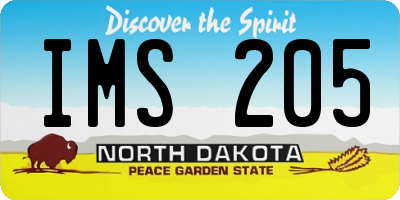 ND license plate IMS205