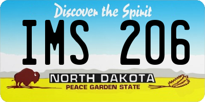 ND license plate IMS206