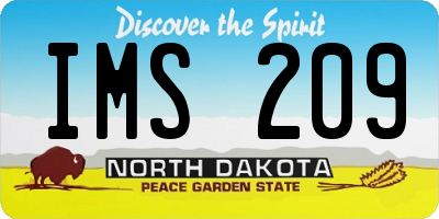 ND license plate IMS209