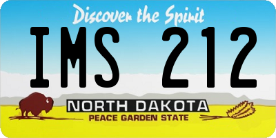 ND license plate IMS212