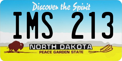 ND license plate IMS213