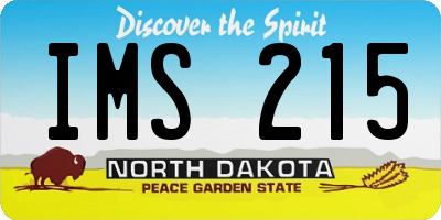 ND license plate IMS215