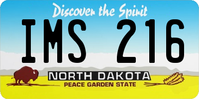 ND license plate IMS216