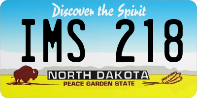 ND license plate IMS218