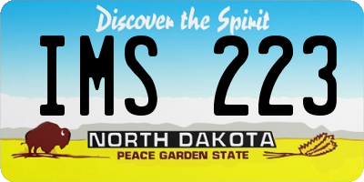 ND license plate IMS223