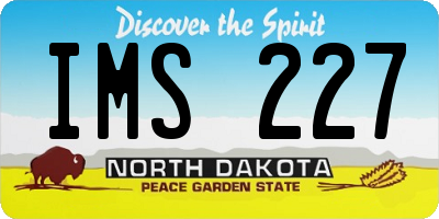 ND license plate IMS227